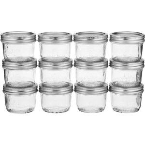 Kerr Wide Mouth Half-Pint Glass Mason Jars